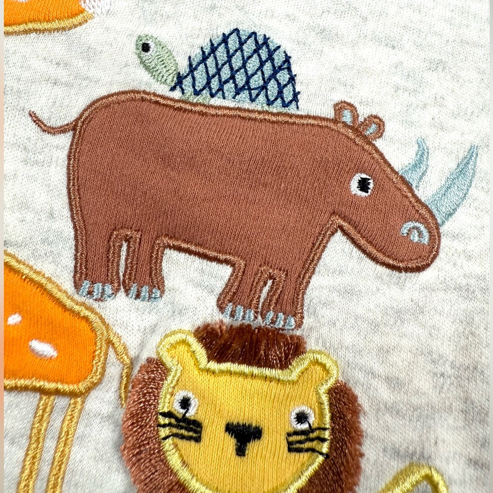 LITTLE BEGINNINGS Boys Safari Friends‎ Graphic Tee 0-3M Zoo African Animals Cute - Picture 9 of 14